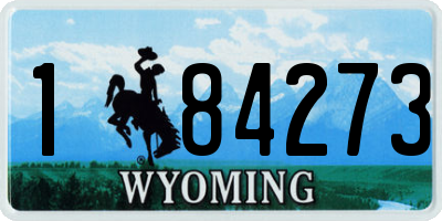 WY license plate 184273