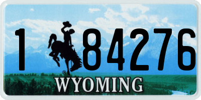 WY license plate 184276