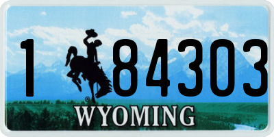 WY license plate 184303