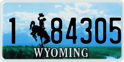 WY license plate 184305