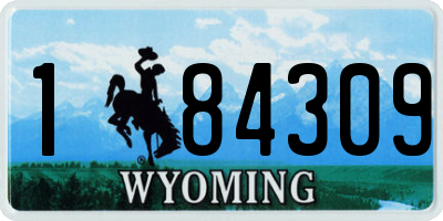 WY license plate 184309