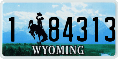 WY license plate 184313