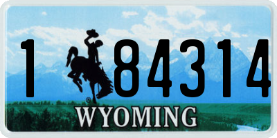 WY license plate 184314