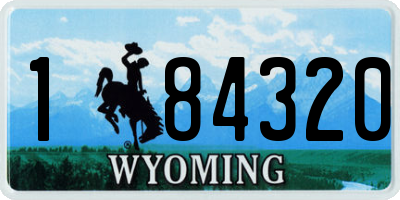 WY license plate 184320