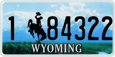 WY license plate 184322