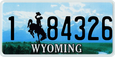 WY license plate 184326