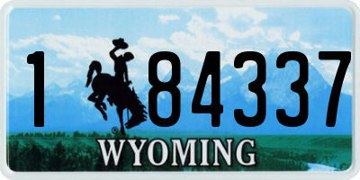 WY license plate 184337
