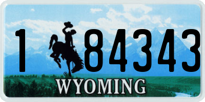 WY license plate 184343