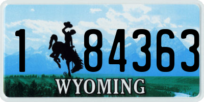 WY license plate 184363