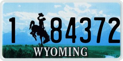 WY license plate 184372