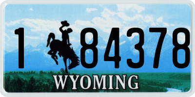 WY license plate 184378