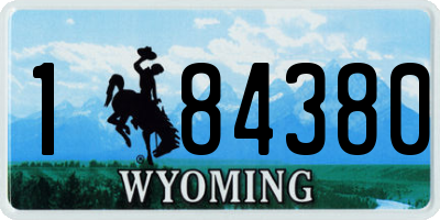 WY license plate 184380
