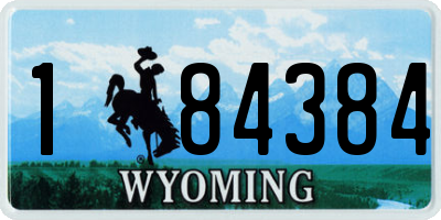 WY license plate 184384