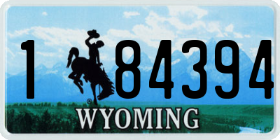 WY license plate 184394
