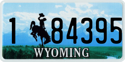 WY license plate 184395