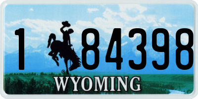 WY license plate 184398