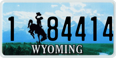 WY license plate 184414