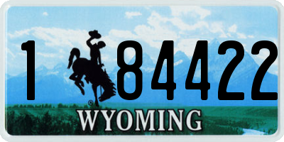 WY license plate 184422