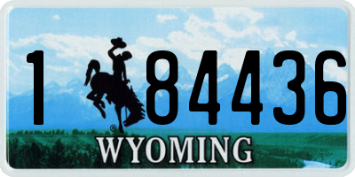 WY license plate 184436