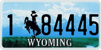 WY license plate 184445