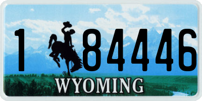 WY license plate 184446
