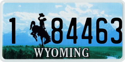 WY license plate 184463
