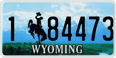 WY license plate 184473