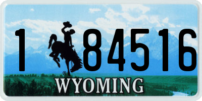 WY license plate 184516