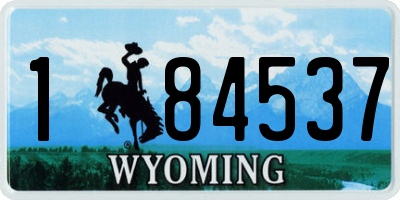 WY license plate 184537