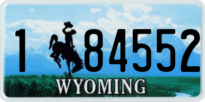 WY license plate 184552