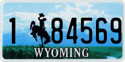 WY license plate 184569