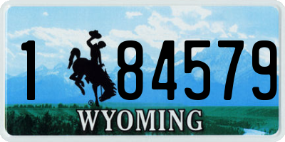 WY license plate 184579