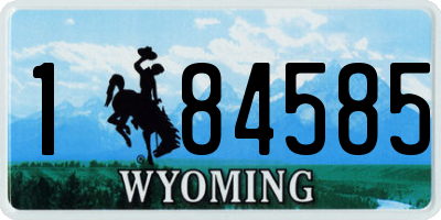 WY license plate 184585