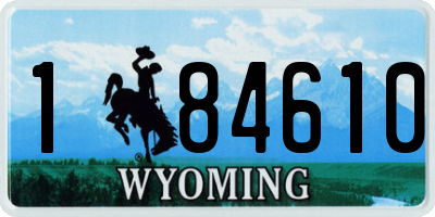 WY license plate 184610