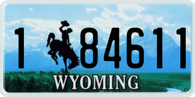 WY license plate 184611