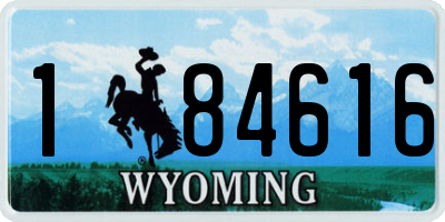 WY license plate 184616