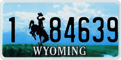 WY license plate 184639