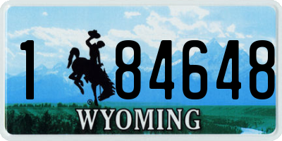 WY license plate 184648