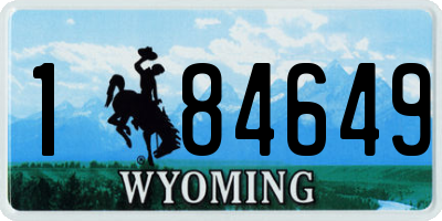 WY license plate 184649