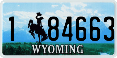 WY license plate 184663