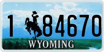 WY license plate 184670
