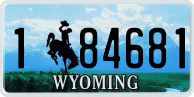 WY license plate 184681
