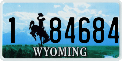 WY license plate 184684