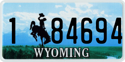 WY license plate 184694