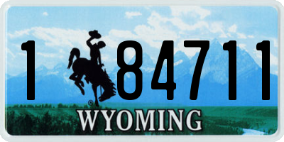WY license plate 184711