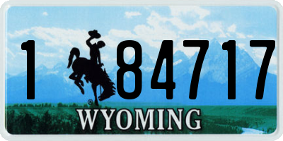 WY license plate 184717