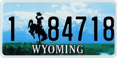 WY license plate 184718