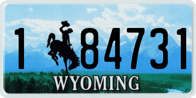 WY license plate 184731