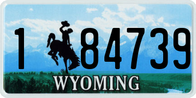 WY license plate 184739