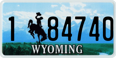 WY license plate 184740